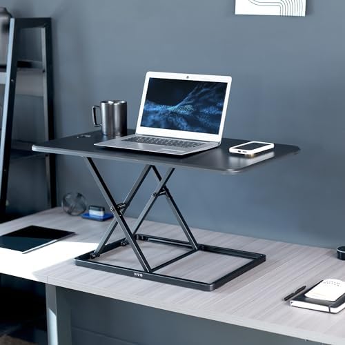 VIVO Black 32 in Single Top Standing Desk Converter, DESK-V032J - Image 2