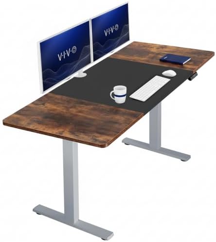 VIVO Black/Vintage Brown 71 x 30 in Standing Desk, DESK-KIT-1G7BN by VIVO