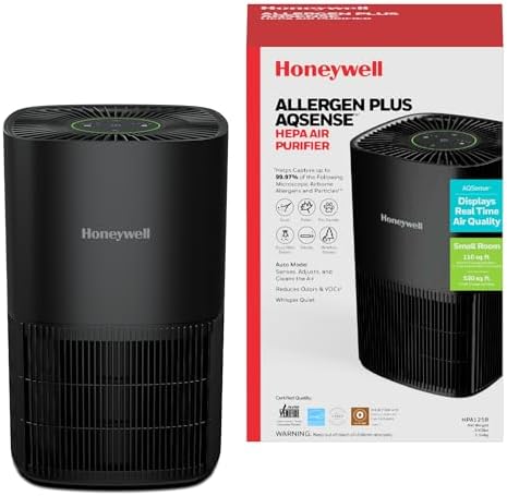 Honeywell Allergen Plus Compact HEPA Small Room Air Purifiers, Black by HoneywellPluggedIn