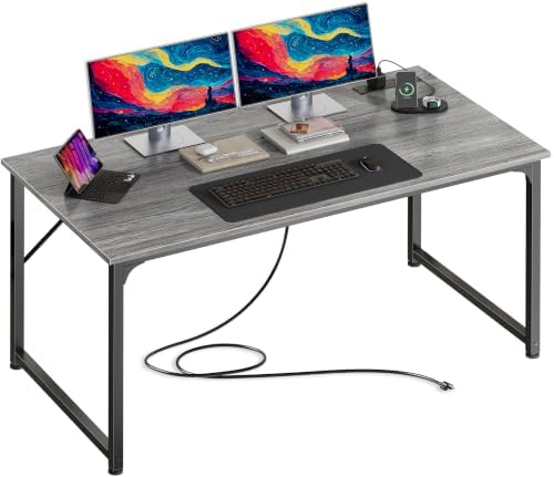 PRAISUN 47 X 24 Inch Deeper Desk with Power Outlets by PRAISUN