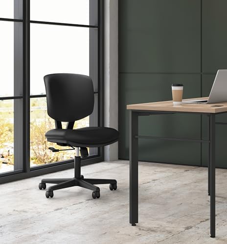 HON Volt Ergonomic Office Chair, Armless, Office Desk Computer Chair, Black - Image 2