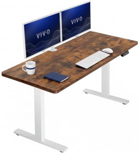 VIVO Rustic Vintage Brown 60 x 24 in Standing Desk, DESK-KIT-1W6N by VIVO