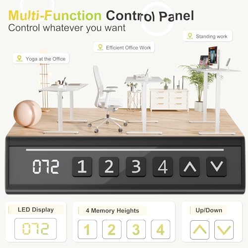 Furmax 40 Inches Electric Standing Desk, Home Office Desk with Phone Holder - Image 4