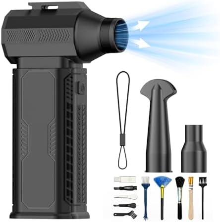 Compressed Air Duster Cordless Dust Blower, 130000RPM Brushless Turbo Fan Handheld Mini Jet Dry Blower for Computer, Keyboard, Car, Home, Outdoor by Unknown