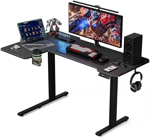 Acrolix L Shaped Electric Standing Desk,51x31.5 Reversible,Black Carbon by Acrolix