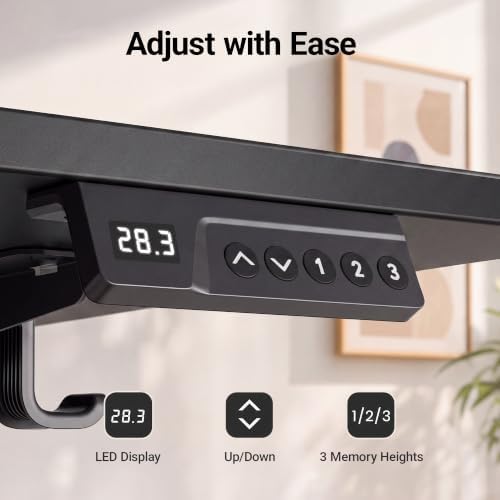 Claiks 55 x 24 Inch Black Electric Standing Desk - Image 6