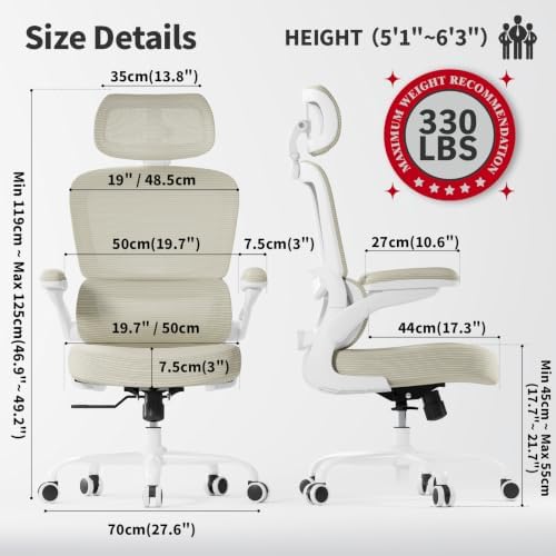 TRALT Ergonomic Office Chair Desk Chair with Adjustable Lumbar Support - Image 2