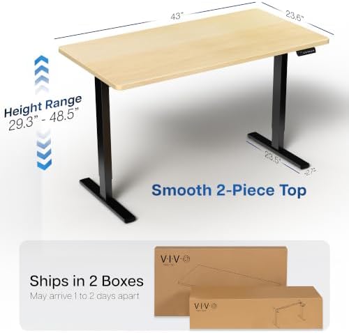 VIVO Light Wood 43 x 24 in Standing Desk, DESK-KIT-1B4C - Image 3