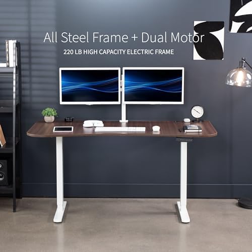 VIVO Dark Walnut 60 x 24 in Standing Desk, DESK-KIT-E2W1D - Image 6