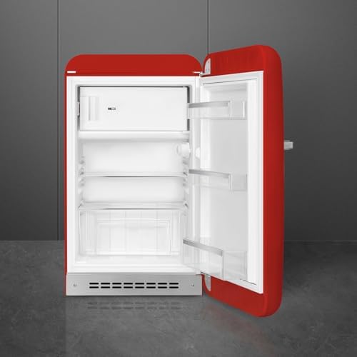 Smeg FAB10 50's Retro Style Aesthetic Refrigerator with 4.48 Cu Total Capacity, 2 Glass Shelves, LED Internal Light, 22-Inches, Red Right Hand Hinge. FAB10URRD3 Made In Italy - Image 2