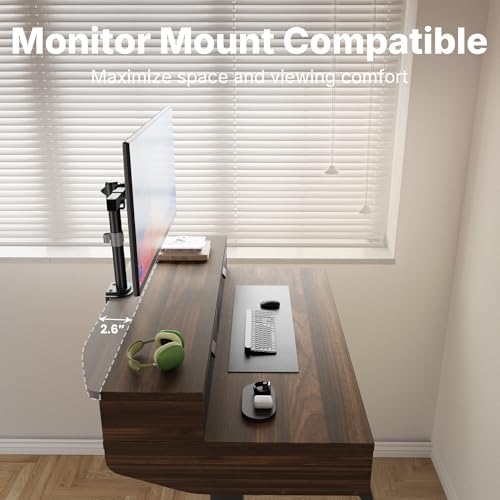 HUANUO 40 x 24 Inch Electric Standing Desk with 4 Drawers, Walnut - Image 4