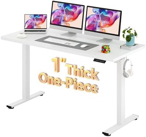 SANODESK One-Piece 1'' Thick Height Adjustable Standing Desk 60''x24'' by sanodesk