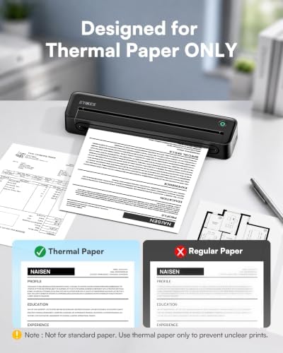 D90E Inkless Portable Thermal Printer with Case – 8.5" x 11", Black - Image 4