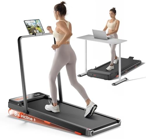 TREAFLOW Walking Pad with Incline, Under Desk Treadmills for Home by TREAFLOW
