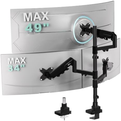 WALI Stacked Triple Monitor Mount for 49" UItrawides and Dual 34" Monitors by WALI
