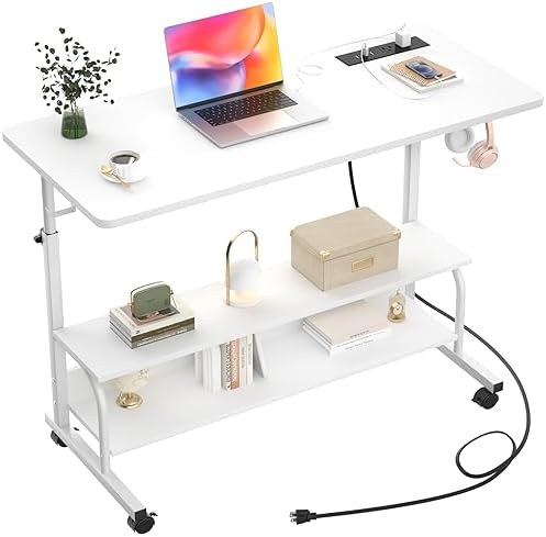 Armocity 39" Rolling Standing Desk with Charging Station for Couch Bed by Armocity
