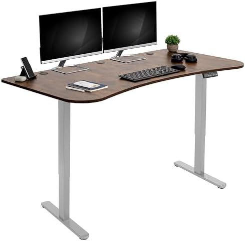 VIVO Rustic Vintage Brown 60 x 24 in Standing Desk, DESK-KIT-E2G1N by VIVO