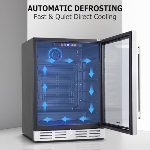 Kalamera 24 inch Beverage Refrigerator - 154 Cans Capacity Beverage Cooler- Fit Perfectly into 24" Space Built in Counter or Freestanding - for Soda, Water, Beer or Wine - For Kitchen, Bar or Office - Image 5