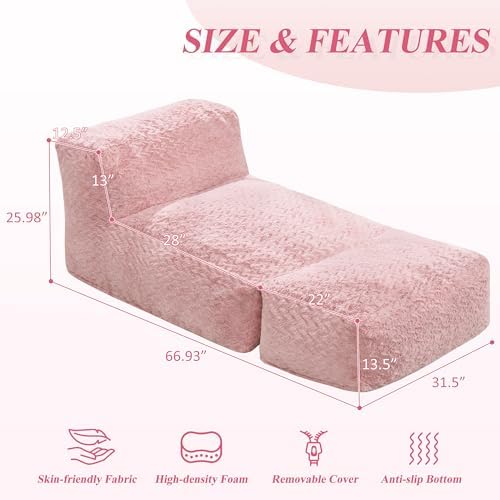 Hobestluk Large Bean Bag Chairs Sofa for Adults Giant BeanBag Couch Lounger - Image 2