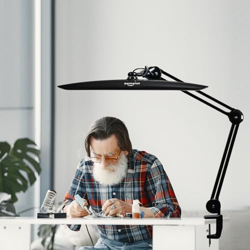 20-Inch LED Desk Lamp with Clamp, 24W 2200LM, Black - Image 6