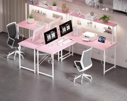 Pamray 60 Inch L Shaped Gaming Desk with Shelves and Storage - Image 2