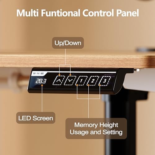 Monomi Electric Standing Desk, 47.2 inches Height Adjustable Desk, Natural - Image 4