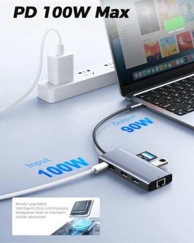 USB C Laptop Docking Station Dual HDMI Monitor 10in1 Dongle Type-C Hub Dock - Image 5