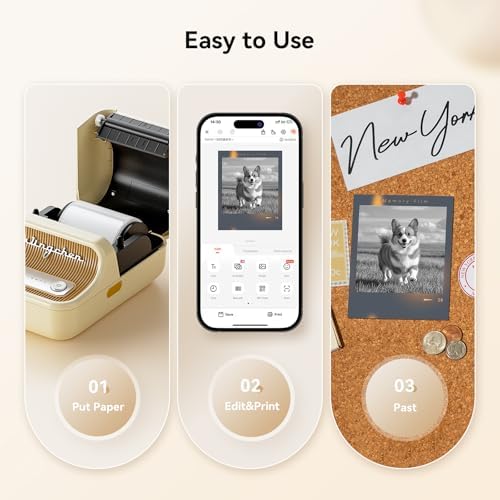 NIIMBOT B21 Pro 300 DPI Bluetooth Label Maker with Tape, Beige - Image 2