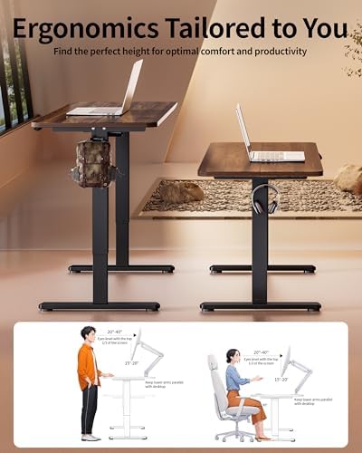 BIZUM Electric Standing Desk 63 x 24 Inch Computer Desk-Gaming Desk Dark Walnut Home Office Desks Height Adjustable Memory Stand Up Computer Workstation - Image 4