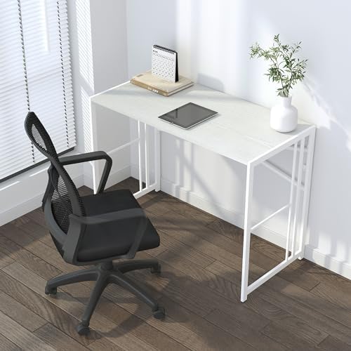 Lutown-Teen Folding Desk 40 inch No Assembly Required, White - Image 2