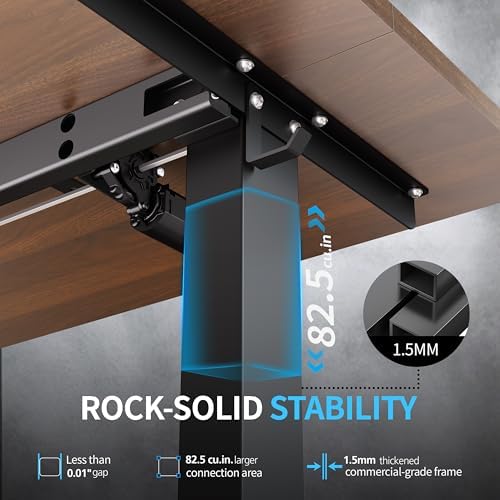 BIZUM Electric Standing Desk, 55x24 inches Height Adjustable Desk, Sit to Stand Desks Memory Gaming Computer Workstation for Home Office, Dark Walnut - Image 4