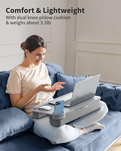 SAIJI Laptop Lap Desk with External Monitor Holder Fits Up to 17" Laptops - Image 5