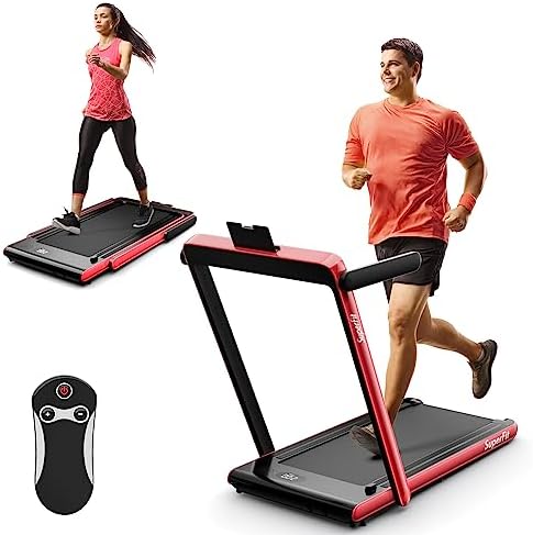 Goplus 2 in 1 Under Desk Treadmill, 2.25HP Superfit Folding Treadmill with Touch Panel Control, App Control, Remote Control, Bluetooth Speaker, Foldable Walking Treadmills for Home Office by Goplus