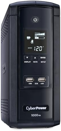 CyberPower BRG1000AVRLCD Intelligent LCD UPS System, 1000VA/600W, 10 Outlets, AVR, Mini-Tower, 5-Year Warranty - Image 3