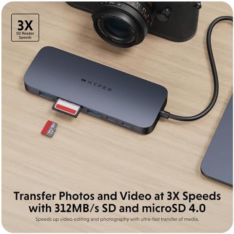 HyperDrive Next 10 Port USB C Hub for Mac, PC, and Chromebook with 4K60Hz HDMI, 2 USB-A, USB-C Hub 10Gbps 140W Power Delivery, SD & microSD Card Reader, Ethernet, 3.5mm Audio Ports - Image 5