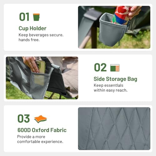 Timber Ridge Hammock Camping Chair, Portable Oversized Swinging Camp Chairs - Image 6