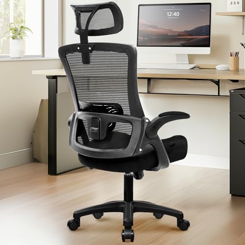NEO CHAIR Office Desk Chair with Ergonomic High Back Mesh Headrest, Black by NEOCHAIR