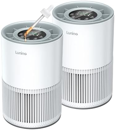 2 Pack Air Purifiers for Home Large Room up to 1200ft², LUNINO Air Purifier for Bedroom with H13 HEPA Washable Filter, Aromatherapy, Air Quality Sensor, Sleep Mode for Smoke, Dust, Pet Dander, Odor by LUNINO