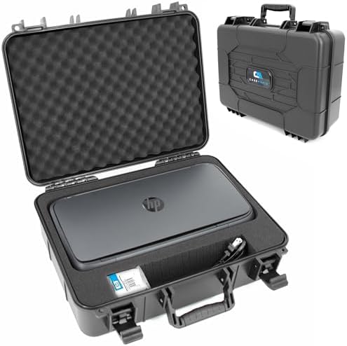 CASEMATIX Portable Printer Carry Case Compatible with HP Officejet 250 Wireless Mobile Printer, Ink Cartridges and Power Cable by CASEMATIX