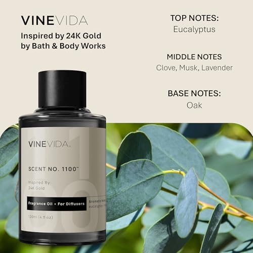 VINEVIDA [4 Fl Oz] Scent NO. 1100 Fragrance Oil for Cold Air Diffusers, Aromatic Notes of Eucalyptus, Lavender, Oak, Clove & Musk Essential Oils for Diffuser Oil Refill & Air Freshener Room Spray - Image 2