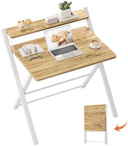GreenForest Folding Desk No Assembly, Sturdy Computer Desk for Small Spaces by GreenForest