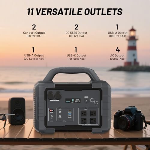 1000W Portable Power Station 1024Wh LiFePO4 for Outdoor & Home - Image 5