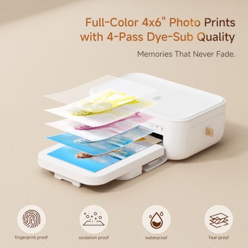 HPRT CP4100 4x6 Photo Printer with 108 Sheets & 2 Ribbons, Full-Color Photo - Image 4