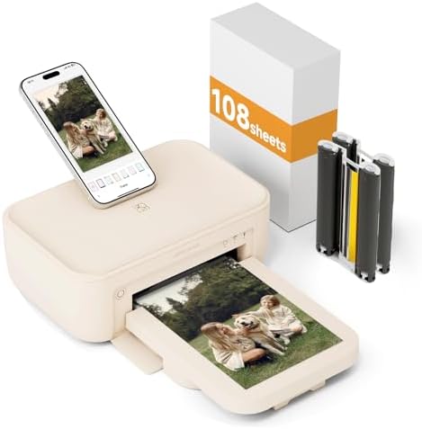 HPRT Photo Printer 4×6”,Wi-Fi for Phone, Thermal Dye-Sublimation,Beige by HPRT
