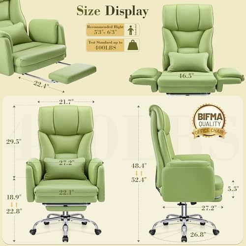 Office Chair, Flip Armrests for Pets Criss Cross Legged,Avocado Green - Image 2