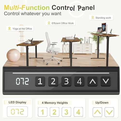 Furmax 55 Inches Electric Standing Desk, Home Office Desk with Phone Holder - Image 4