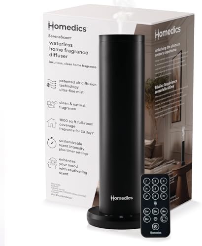 Homedics SereneScent Waterless Essential Oil Diffuser, Black by Homedics