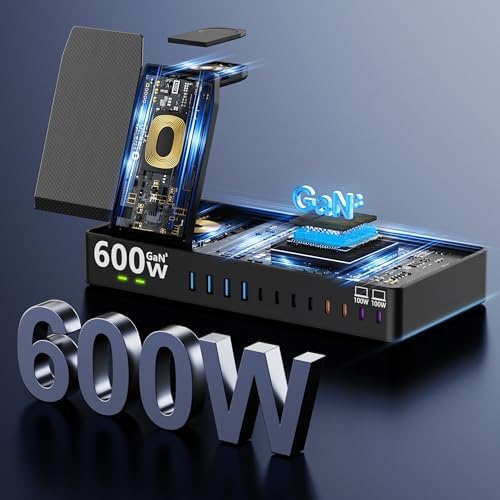 600W 3‑in‑1 Wireless Charger Stand for iPhone with 12‑Port Charging Station - Image 4