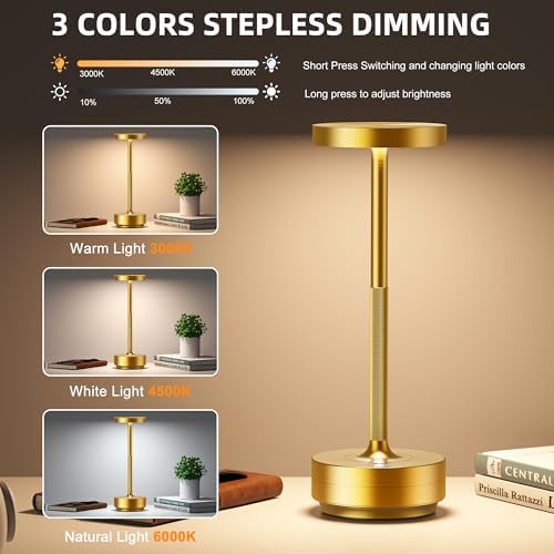 Rechargeable Cordless Table Lamp with 5000mAh Battery IP54 Waterproof LED - Image 4