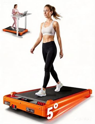 Walking Pad Treadmill, BestGod Incline Under Desk Treadmill 330lbs Capacity, 2.5HP Portable Treadmills for Home, Compact Treadmills Mini Running Machine with Remote Control by BestGod